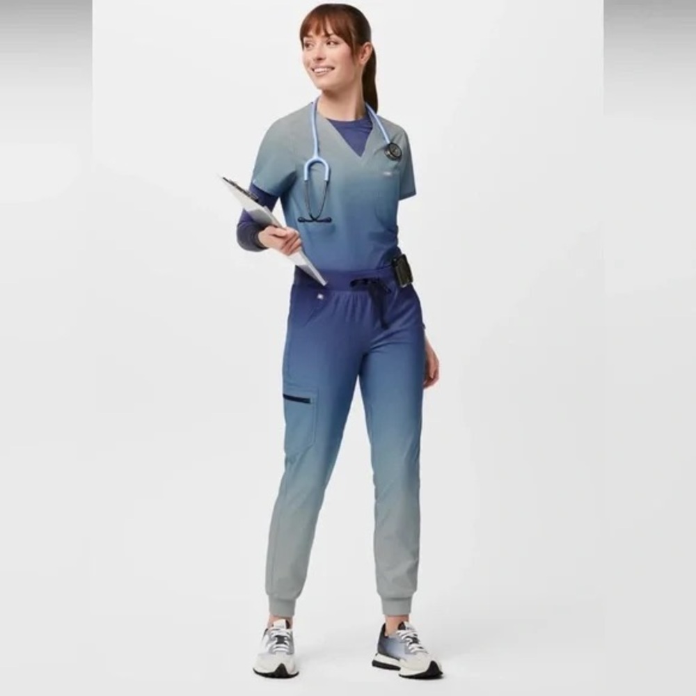 Figs Gradient Blue FreeX lined Zamora jogger Scrub pants